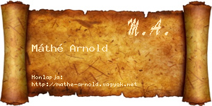 Máthé Arnold névjegykártya