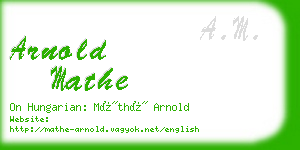 arnold mathe business card